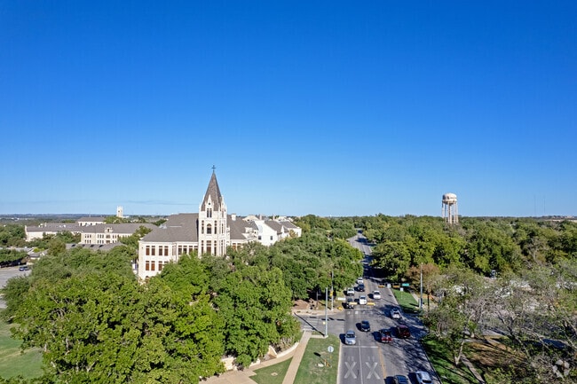Southwestern University's tower overlooks the city of Georgetown.