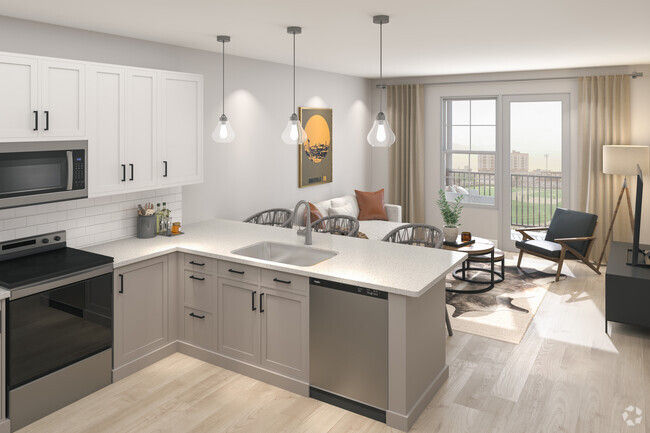 Apartments with view to baseball field - Quartz countertops - Yardley Flats Apartments