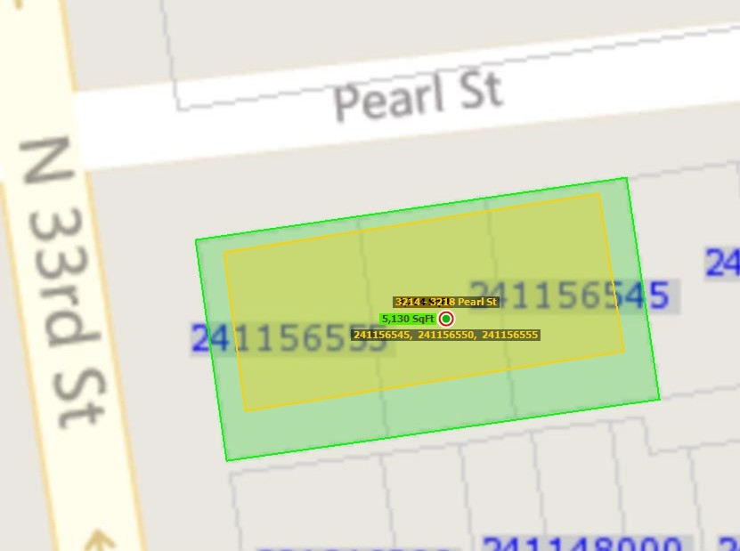 Plat Map - 3214, 3216, 3218 Pearl Street