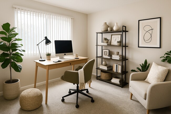 Las imágenes se han recreado virtualmente para ilustrar el posible uso y la distribución del espacio. El mobiliario y la decoración se muestran únicamente con fines ilustrativos. - North Main Apartments
