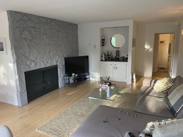 Fireplace and living room - 740 N Orlando Ave