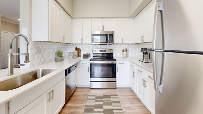 Newly Renovated Kitchen with Stainless Steel Appliances - The Oasis Apartments