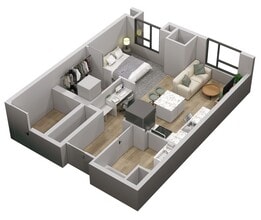 Studio Apartment Floorplan - PowderHaus Apartments & Townhomes