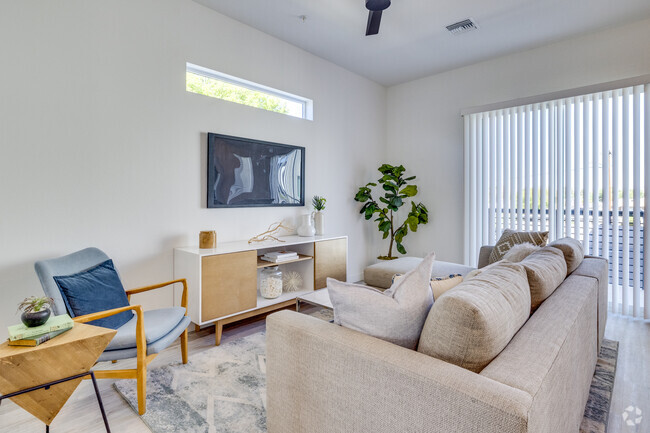 Living Room - 2BR, 2BA - 1,207SF - Boulevard on 20th