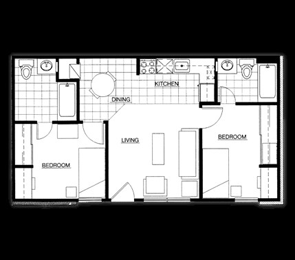 Villa de 2 habitaciones/2 baños. - University Village