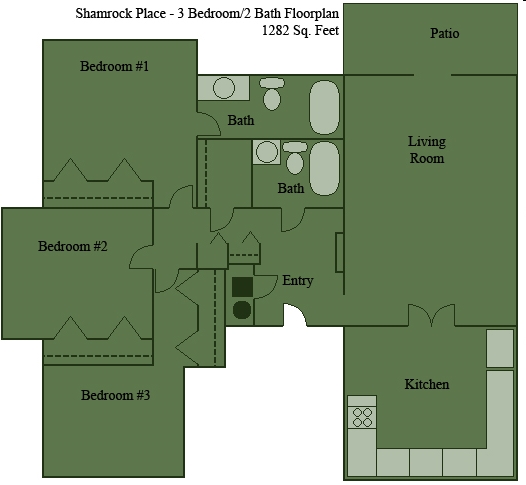 3BR/2BA - Shamrock Place