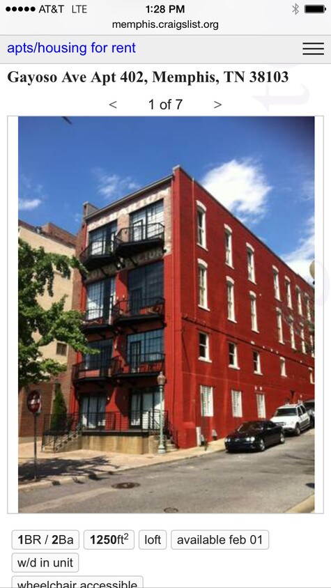 Outside view of condo, 402 is the top right - 50 Gayoso Ave