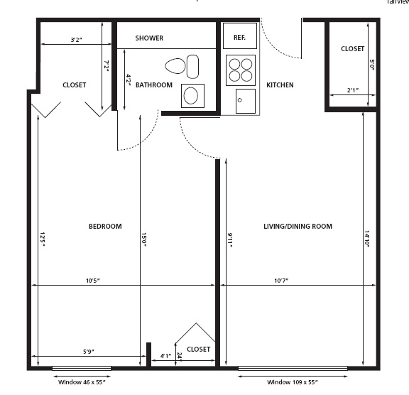 1BR/1BA - Ebenezer Tower Apartments