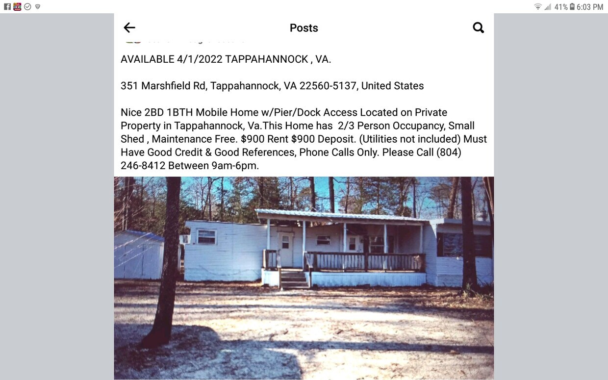 351 Marshfield Rd, Tappahannock, VA 22560 House Rental in Tappahannock, VA