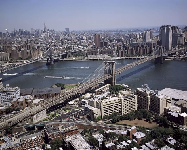 The historic Brooklyn Bridge was completed in 1883