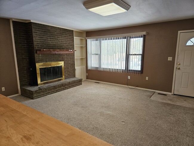 Living room with wood burning fireplace - 1650 Chippewa Trl