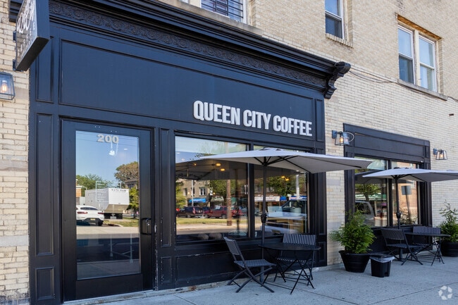 Outdoor seating is available weather permitting at Queen City Coffee in Plainfield.