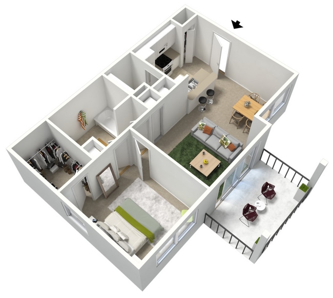 Palms - 1B1B - Sego - 728 Sq Ft - 3D Furnished.jpg - Palms at Wyndtree Apartments