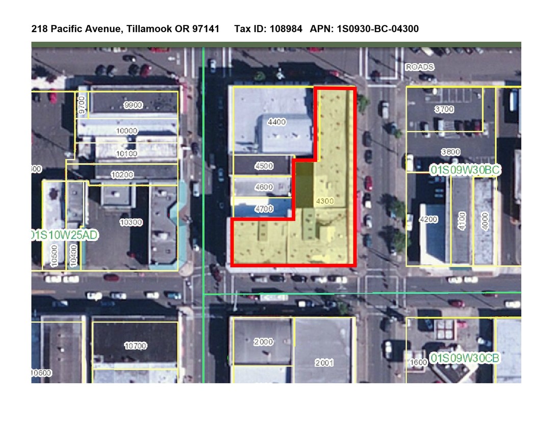 Aerial Plat Map - Tillamook Apartments