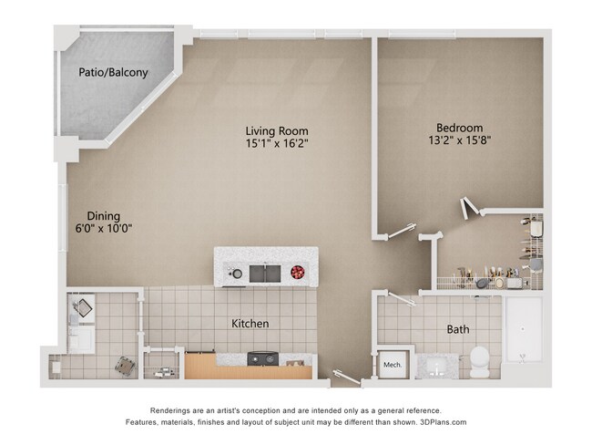 Harrison_1 dormitorio_1 baño_784 pies cuadrados - Legacy at Fort Clarke