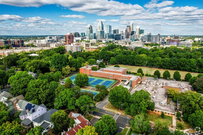 A look at Dilworth Elementary School with Uptown in the distance.