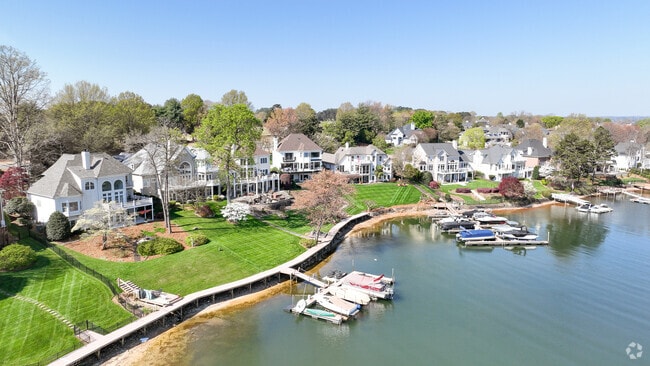 Lakefront homes on Lake Norman in Outlying Cabarrus County.