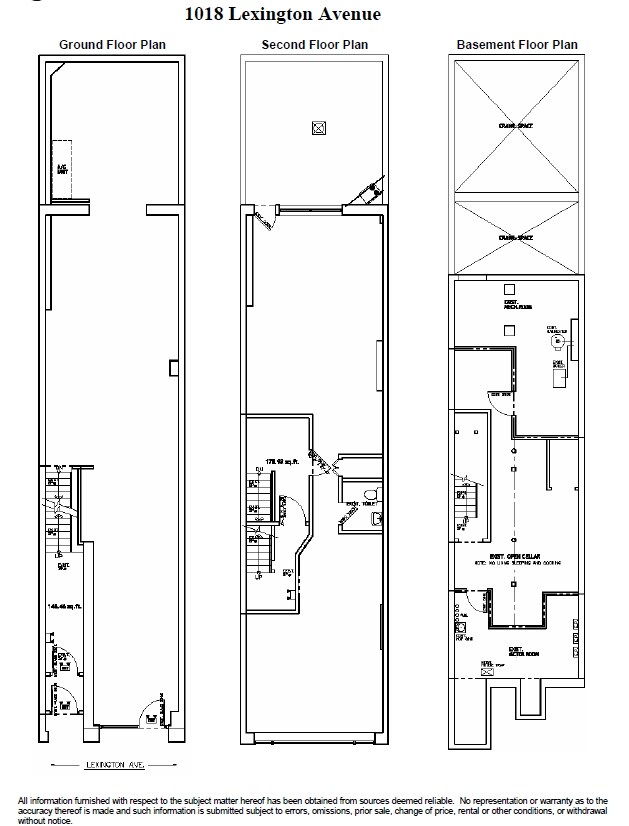 Floor Plans- bsmt, 1st & 2nd - 1018 Lexington Ave