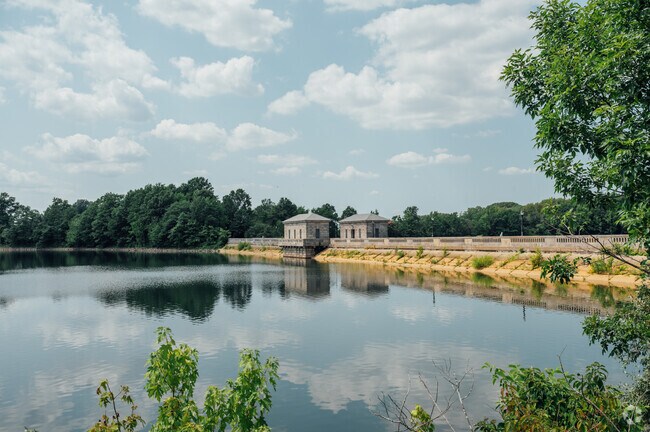 The reservoir serves as a centerpiece to Silver Lake Park.