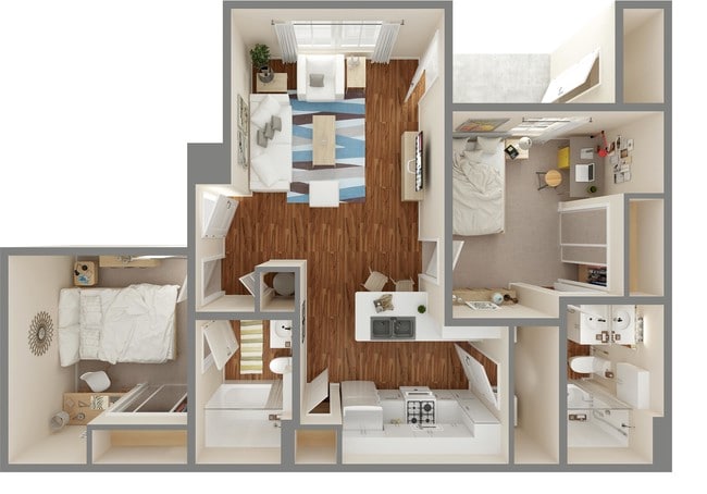 2 Bedroom | 2 Bath - University Trails Apartments