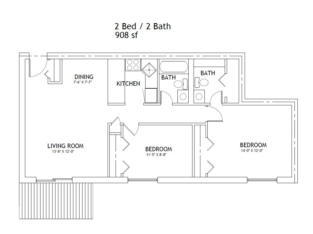 Mark Twain Apartments – 2 Bed, 2 Bath