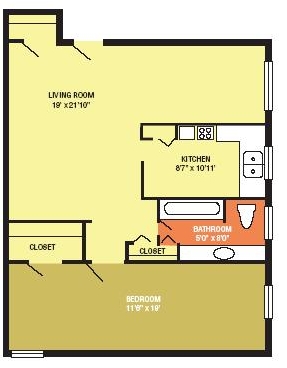 1BR/1BA - Canterbury Apartments