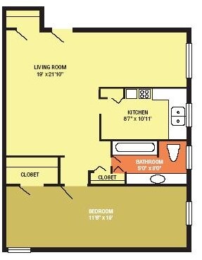 1HAB/1BA - Canterbury Apartments
