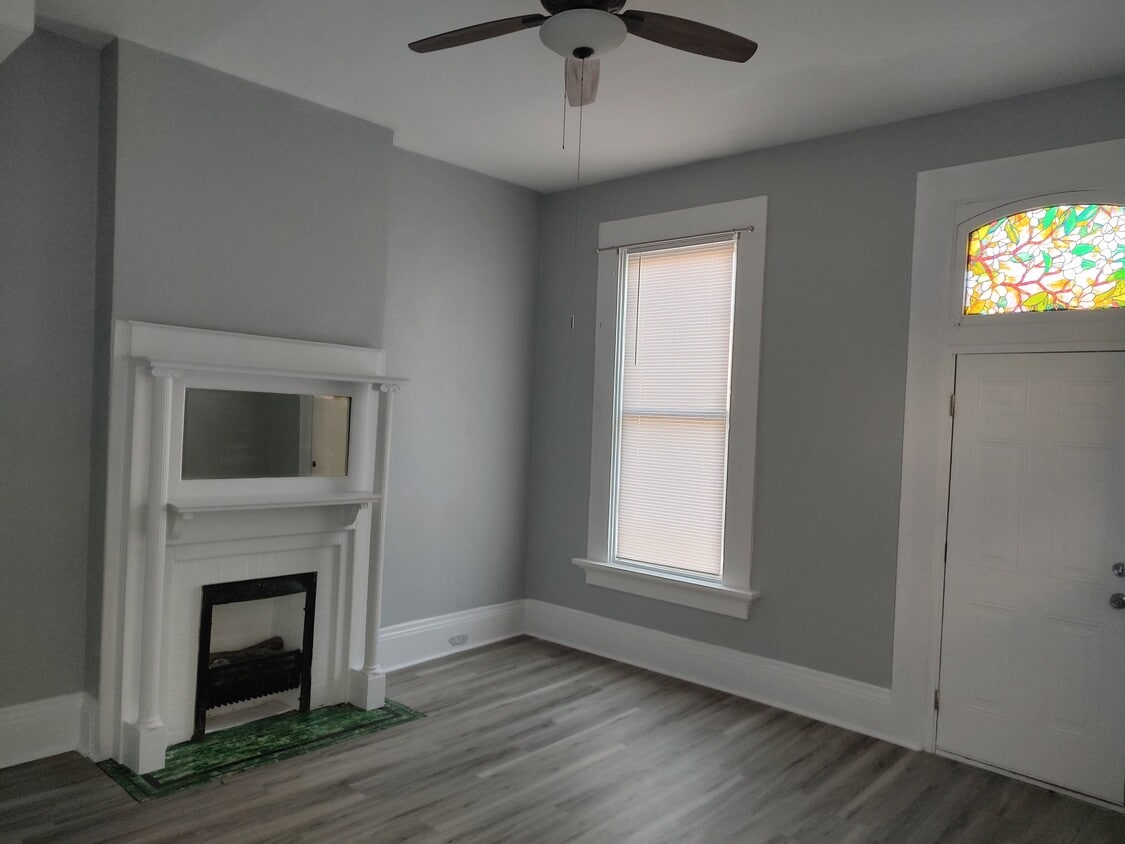 Living Room with Rookwood Tile - 1024 Columbia St