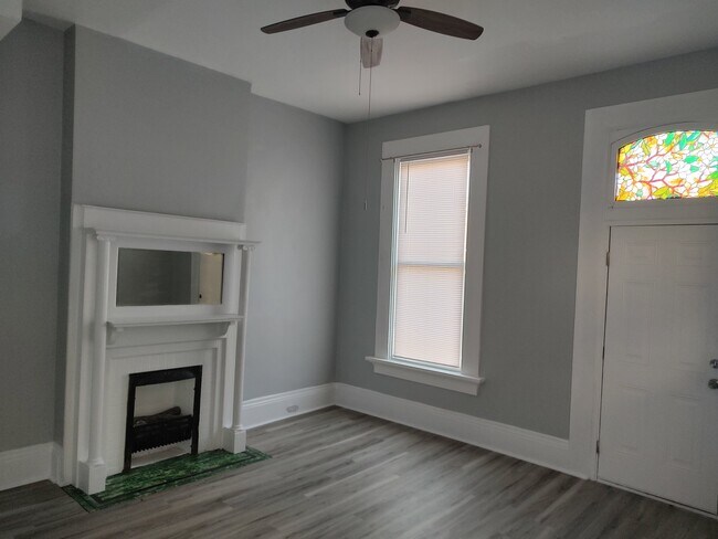 Living Room with Rookwood Tile - 1024 Columbia St