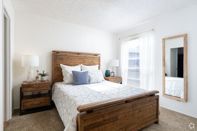 2BR, 2.5BA - 1,040SF - Primary Bedroom - Mountain Village Apts.