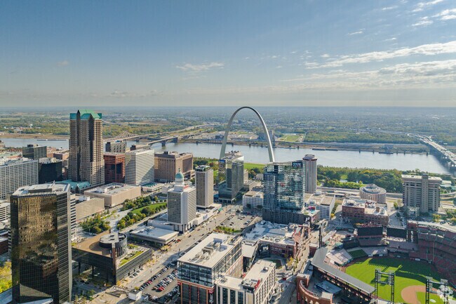 The St. Louis Arch stands a few miles east of Jennings.