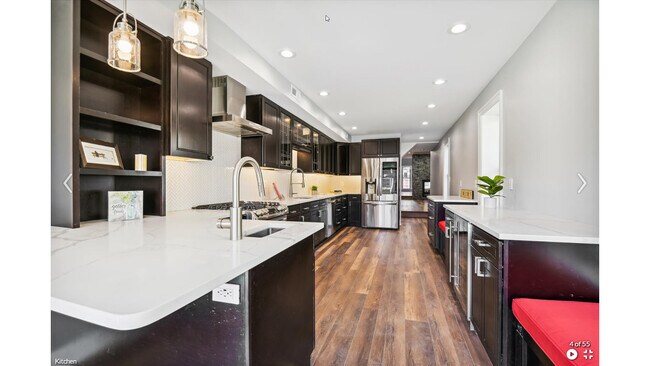 Kitchen - bar sink and wine fridge - 675 Washington Blvd