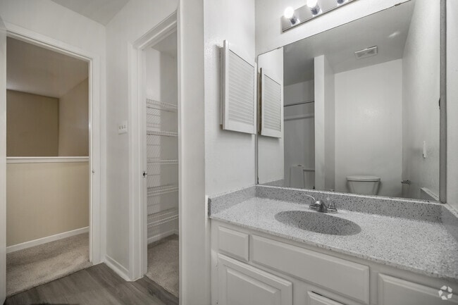 2BR, 1.5BA - 1,080SF - Primary Bathroom - Trailing Vine Apartments