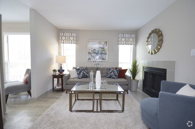 Living Room with Fireplace - Metropolitan Fishers
