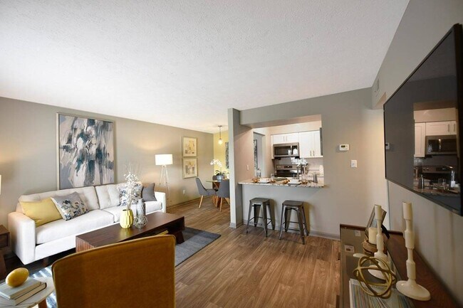 Sala de estar con piso estilo madera noble - Element