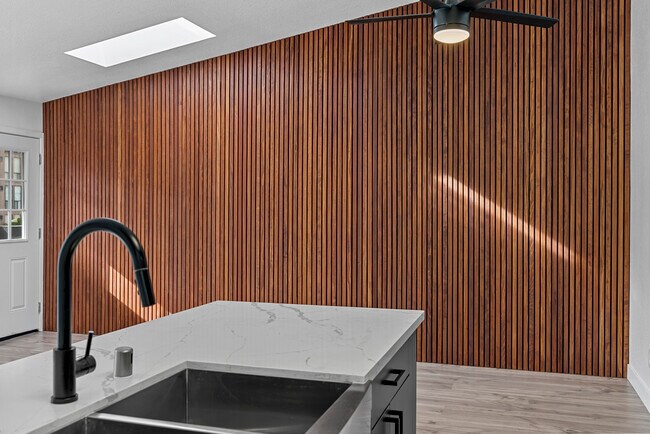 Redwood Accent Wall - 1154 Pacific Beach Dr