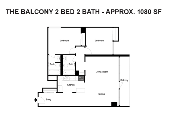 Reserve Square Apartments – 2 Bedroom 2 Bath Balcony