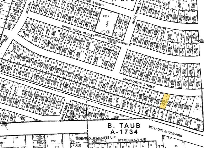 Mapa de la parcela - 4638-4640 Sunflower St