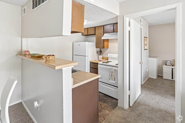 Plano de planta 2 - 1 dormitorio, 1 baño - 515 pies cuadrados - Cocina - Avalon of Lawton