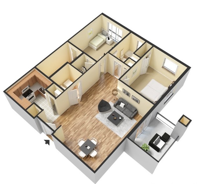 1188sq.ft - McBee Station Apartments