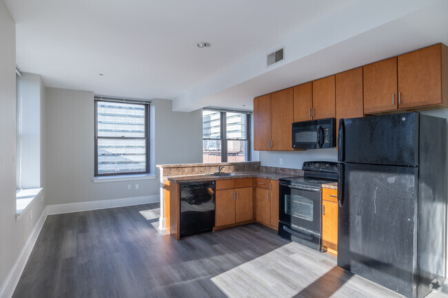 2BR, 1BA - 676SF - Kitchen and Living Space - Market View Place