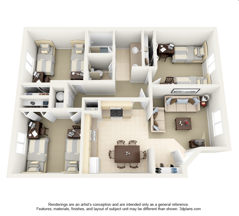 3HAB/2BA - La Jolla Apartments