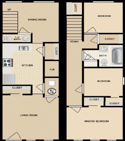 Plano de planta - Copper Terrace Apartments