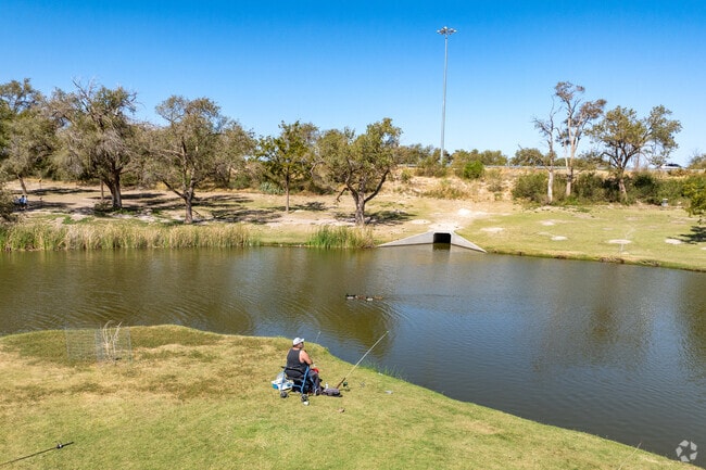 Mackenzie Park’s serene lakes offer residents a peaceful spot for fishing.