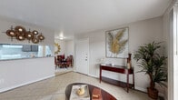 Located at 7500 Bellerive Dr in Houston, TX, this single-story, one-bedroom, one-bathroom home offers a well-organized layout designed to maximize every square foot. Light-toned tile flooring flows consistently throughout, creating a cohesive and easy-to-maintain interior. The entry opens into a welcoming living room filled with natural light from a sliding glass door that leads to a private outdoor balcony. A pass-through with granite countertop connects the living area to the kitchen, enhancing the open feel between spaces. The dining room is positioned conveniently off the living area and features a window that brings in additional natural light. The kitchen is complemented by a dedicated pantry, providing practical storage. The spacious primary bedroom is equipped with a ceiling fan, a large sliding glass door offering outdoor views and natural light, and direct access to a closet. The bathroom features a granite-topped vanity with dark cabinetry and a well-lit mirror. A utility room and hallway round out the functional layout. The neutral color palette and tile flooring throughout give the home a clean, airy ambiance suited to comfortable everyday living.
