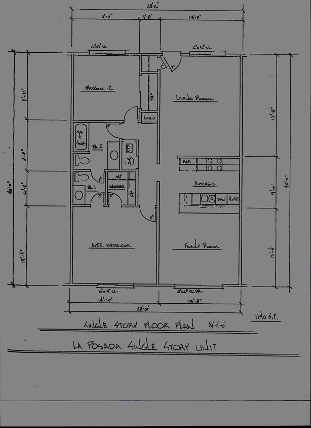 2BR/1.5BA - La Posada Apartments