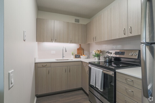 Studio, 1 BA - Kitchen - Elm Street Plaza