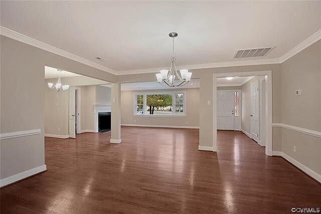 dining room looking into front living room - 8208 Chamberlayne Rd