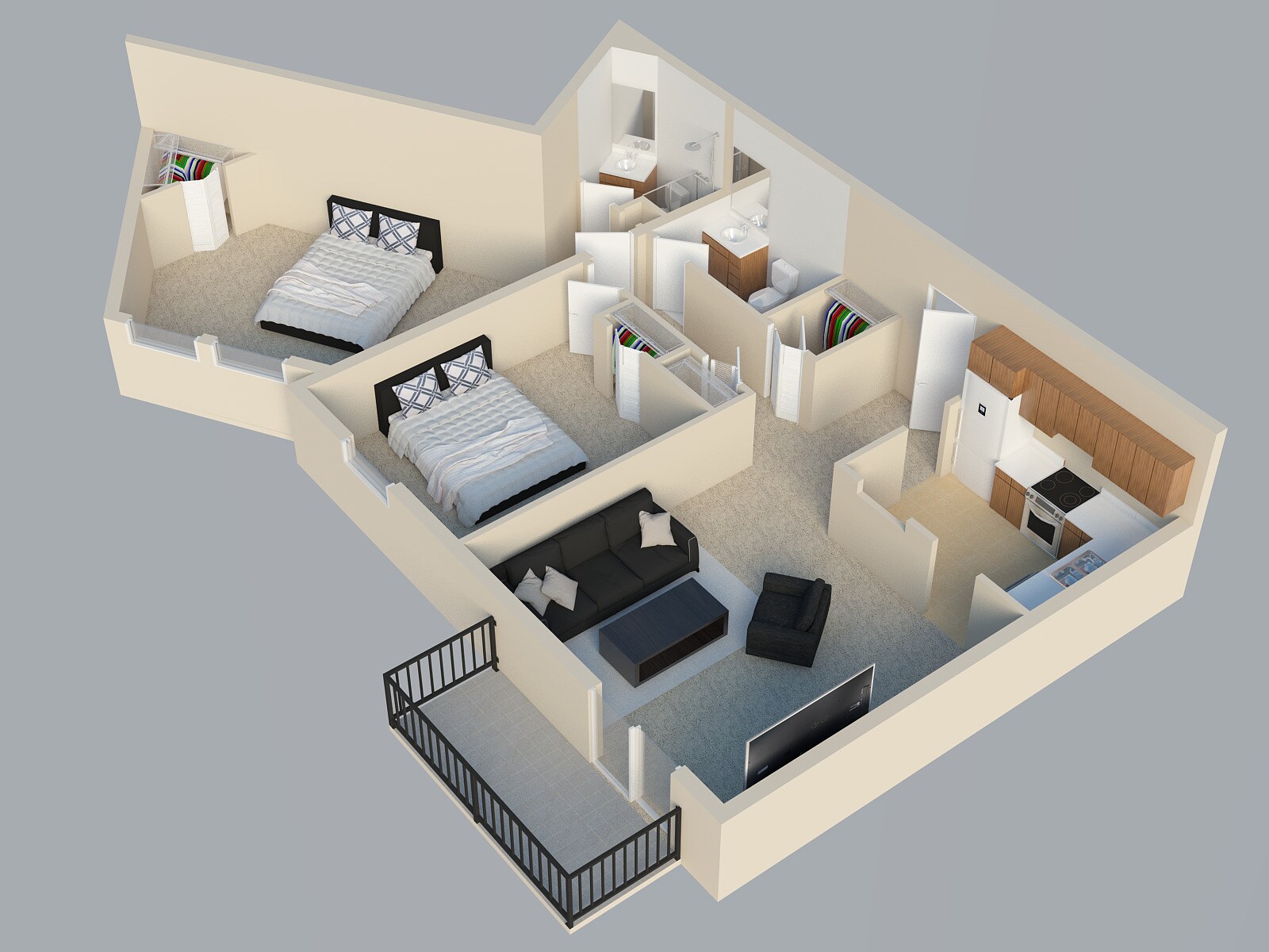 200 West Apartments – 2BR/2.0BA