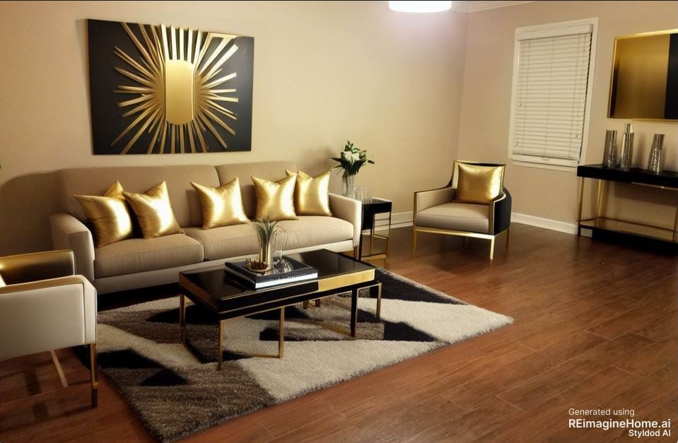 Living room virtually staged - 11531 Jade Ln SE